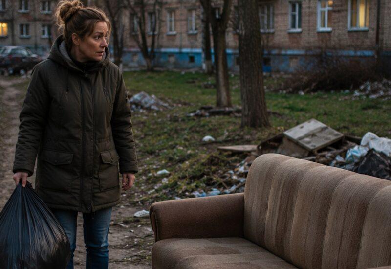 Женщина утром вынесла мусор и возле контейнеров заметила почти новый диван и забрала домой; но она даже представить не могла, что через несколько часов муж снимет с дивана обивку и испуганно закричит: «Быстрее сюда… Ты должна увидеть что внутри!»